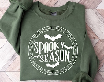 Spooky Season Sweatshirt, Halloween Hexe Shirt, Halloween Geist Sweatshirt, Spukhaus Shirt, Halloween Frau Shirt, Halloween Geschenk