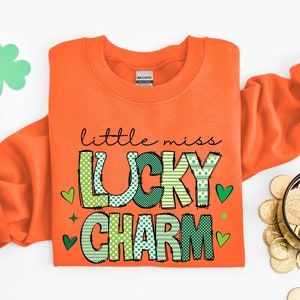 Little Miss Lucky Charm Sweatshirt, St Patricks Kids Sweatshirt, St Patricks Lucky Charm Shirt, St Patricks Day Shirt, Lucky Sweatshirt