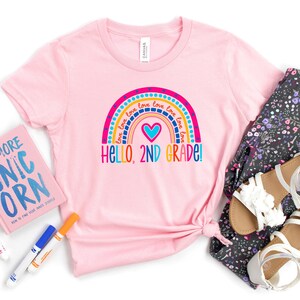 Hello Second Grade Shirt, Back To School Shirt, Hello 2nd Grade Rainbow Shirt, Second Grade Shirt, 2nd Grade Teacher Shirt, 2nd Grade Shirt