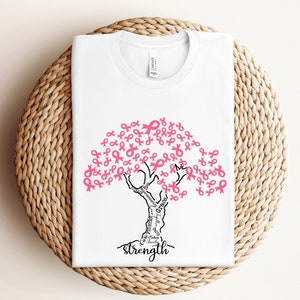 Pink Ribbon Tree Shirt, Strength Shirt, Family Support, Pink Ribbon Shirt, Cancer Awareness Shirt, Cancer Fighter Shirt, Pink Day Sweatshirt