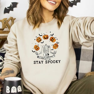Stay Spooky Shirt,Halloween Skeleton Shirt, Halloween Pumpkin Heads Shirt, Halloween Sweatshirt, Halloween Gift, Halloween Skeleton Shirt