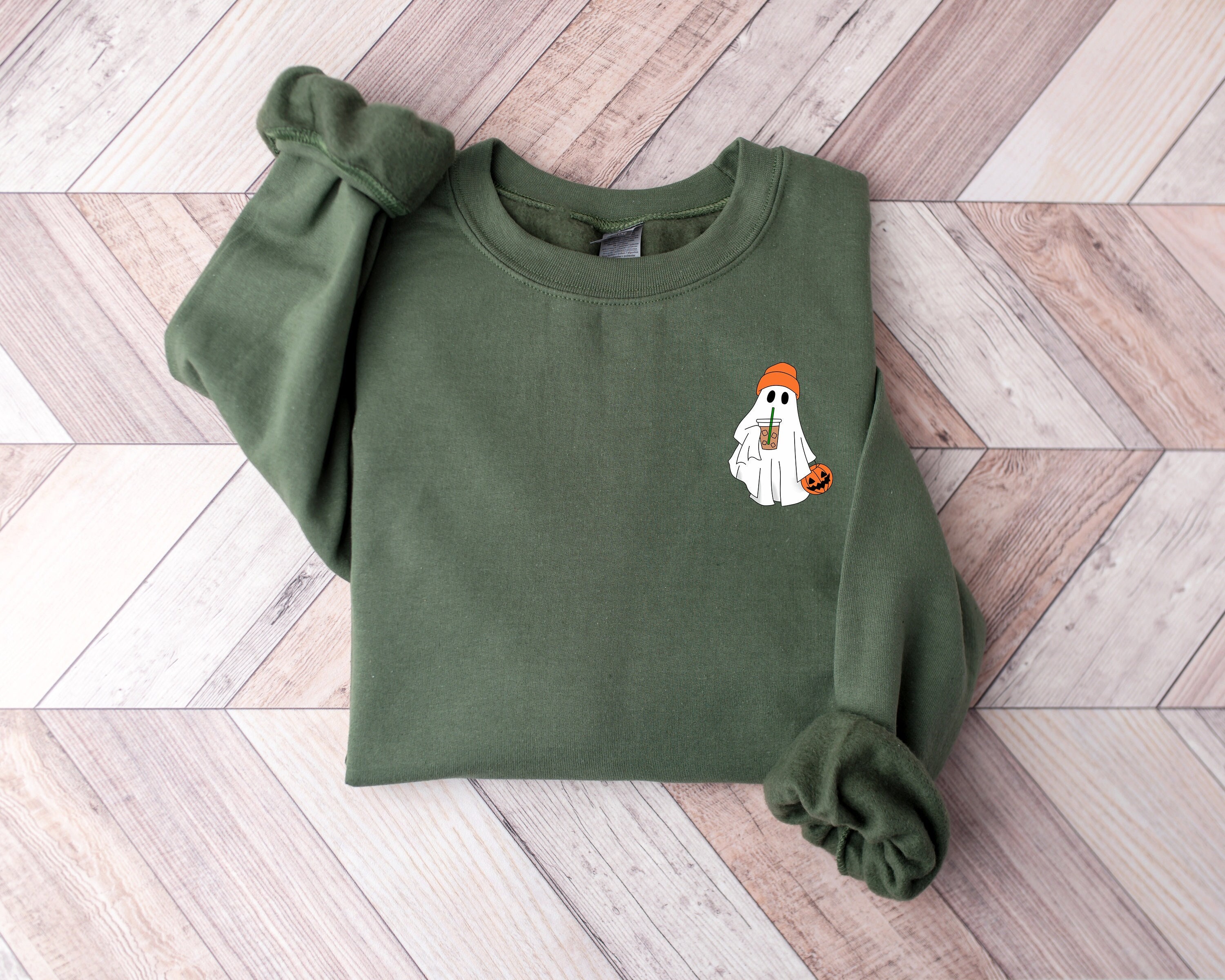 Ghost Sweatshirt, Little Ghost Ice Coffee Shirt, Halloween Sweatshirt, Cute Ghost Sweatshirt, Little Ghost Ice Coffee Sweatshirt