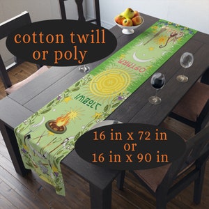 Imbolc & Ostara Table Runner, Altar Cloth, Gift for Pagan, Pagan Altar, Wicca Gift, Wheel of the Year, Spring Equinox, Gift for Pagan Kid