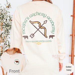 Brave Shirt - Merida&#39;s Archery Academy Comfort Colors Unisex Long Sleeve T-Shirt -  Brave Adult Shirt - Princess - Bear - Bow and Arrow