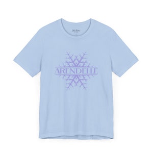 Frozen Shirt for Adults - Arendelle Snowflake T Shirt Unisex Light Weight Jersey Short Sleeve Tee - Anna Elsa Princess Gift - Snowflake Baby Blue