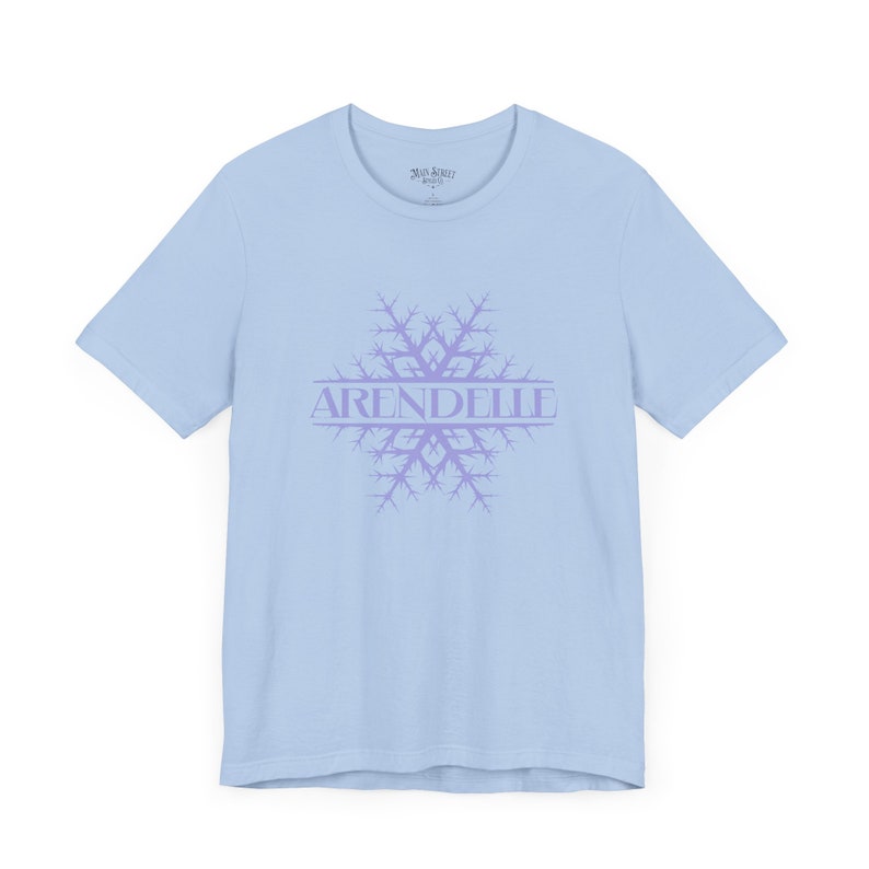 Frozen Shirt for Adults - Arendelle Snowflake T Shirt Unisex Light Weight Jersey Short Sleeve Tee - Anna Elsa Princess Gift - Snowflake Baby Blue