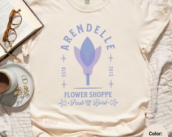 Frozen Shirt Comfort Colors Heavy Weight Tee, Unisex Garment-Dyed T-shirt, Frozen Adult Shirt - Arendelle Flower Shoppe - Anna and Elsa