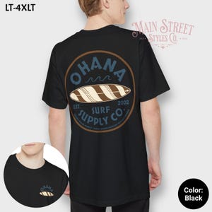 Lilo and Stitch Shirt, Ohana Surf Supply Co. Front & Back Print Tall Beefy-T® TShirt Unisex Short Sleeve Tee, Ohana Means Family Tshirt
