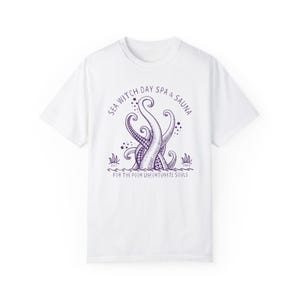 The Little Mermaid Ursula Adult Shirt, Sea Witch Day Spa & Sauna Comfort Colors Heavy Weight Cotton Unisex Tshirt, Villain Park Hopper Tee White