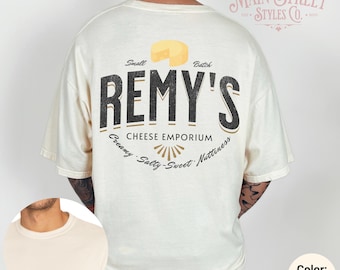 Ratatouille Mens TShirt, Remy&#39;s Cheese Emporium Front & Back Print Comfort Colors Heavy Weight Unisex Tee, Anyone Can Cook, Shirt for Dad