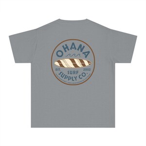 Lilo and Stitch Youth Shirt, Ohana Surf Supply Co Front & Back Print Comfort Colors Mid Weight Unisex Tee, Kids Tshirt, Park Hopper Matching Granite