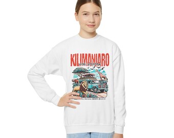 Kilimanjaro Safari Expedition Youth Crewneck Sweatshirt, Harambe Wildlife Preserve Gilden Children's Kids Pullover, Animal Park Kingdom