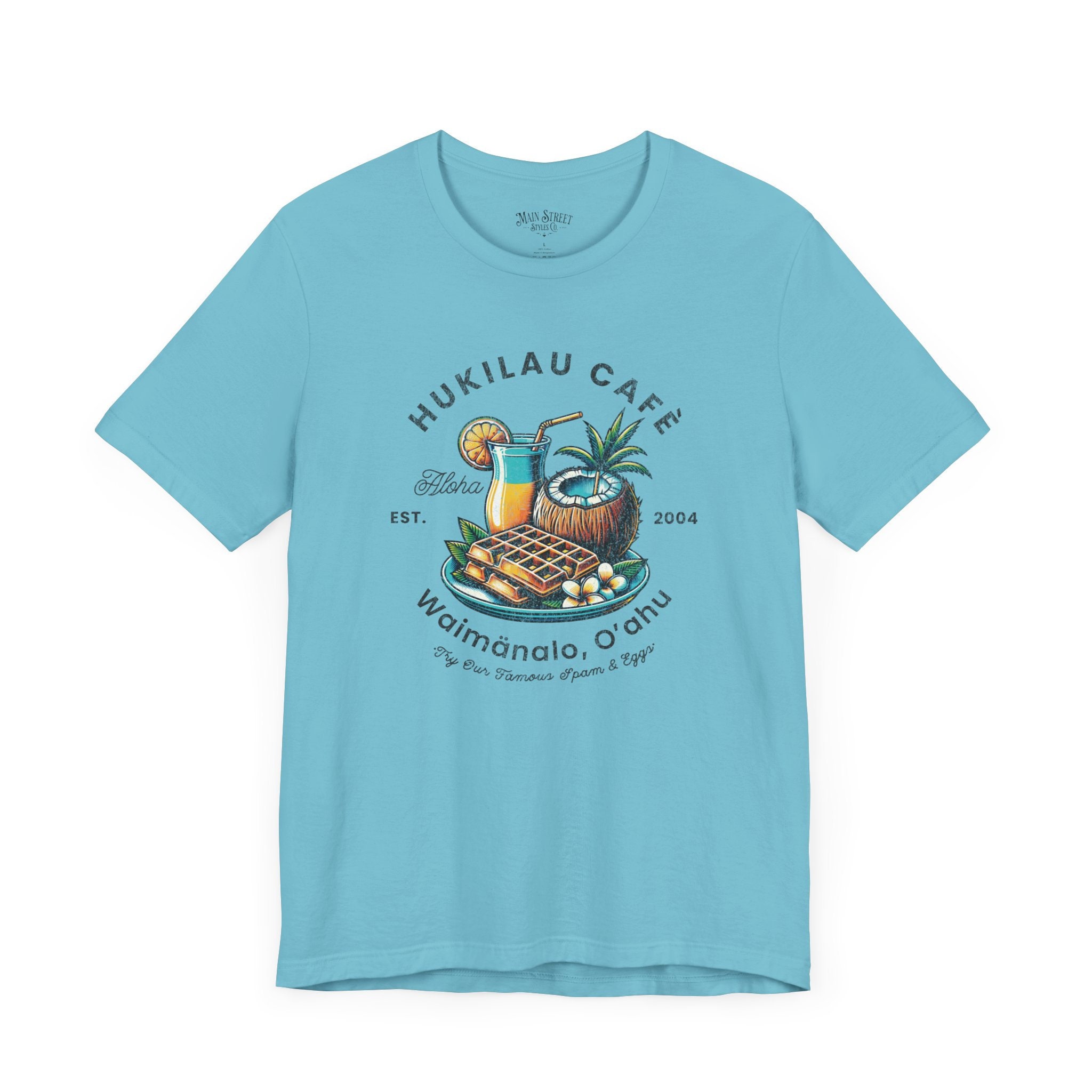 50 First Dates Shirt, Hukilau Cafe Oahu Hawaii, Bella & Canvas