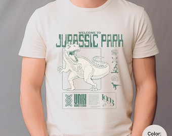 Vintage 90s T-shirt Jurassic Park Movie T-rex Dinosaur Steven