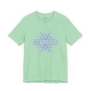Frozen Shirt for Adults - Arendelle Snowflake T Shirt Unisex Light Weight Jersey Short Sleeve Tee - Anna Elsa Princess Gift - Snowflake Mint