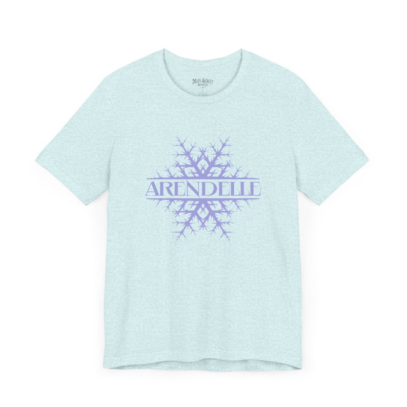 Frozen Shirt for Adults - Arendelle Snowflake T Shirt Unisex Light Weight Jersey Short Sleeve Tee - Anna Elsa Princess Gift - Snowflake Heather Prism Ice Blue