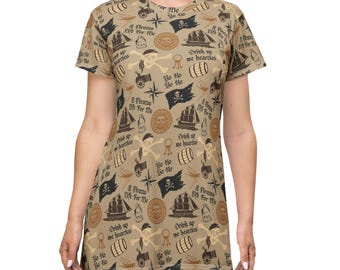 Pirates of the Caribbean Women's Tee Dress Adult, Jack Sparrow, Yo Ho A Pirates Life For Me, Magic Park Hopper Outfit, Adventureland