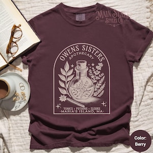 Practical Magic Shirt, Owens Sisters Apothecary Comfort Colors Heavy Weight Cotton Unisex Tshirt, Potion Tonic Elixirs, Witchy Halloween Tee
