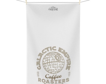 Star Wars-barhanddoek, Galactic Empire Coffee Roasters zachte theedoek, Death Star-baraccessoires, donkere kant keukengerei voor hem, cadeau voor papa