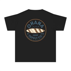 Lilo and Stitch Youth Shirt, Ohana Surf Supply Co Front & Back Print Comfort Colors Mid Weight Unisex Tee, Kids Tshirt, Park Hopper Matching Black