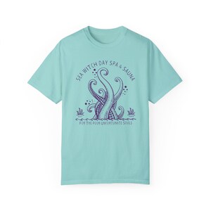 The Little Mermaid Ursula Adult Shirt, Sea Witch Day Spa & Sauna Comfort Colors Heavy Weight Cotton Unisex Tshirt, Villain Park Hopper Tee Chalky Mint