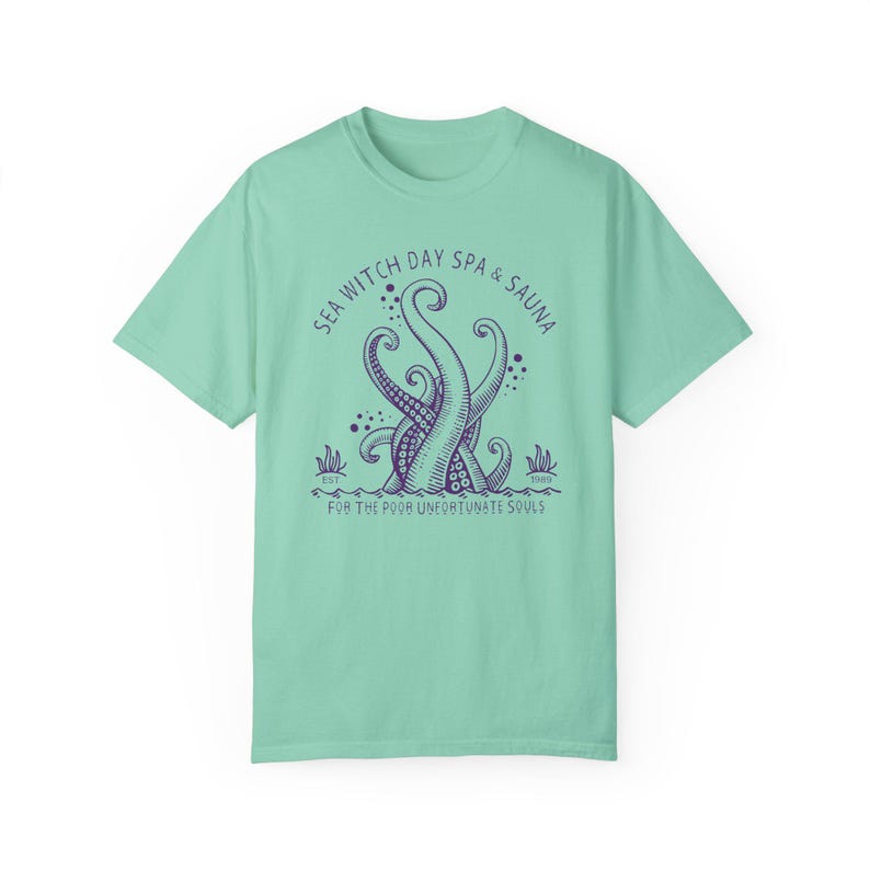 The Little Mermaid Ursula Adult Shirt, Sea Witch Day Spa & Sauna Comfort Colors Heavy Weight Cotton Unisex Tshirt, Villain Park Hopper Tee Island Reef