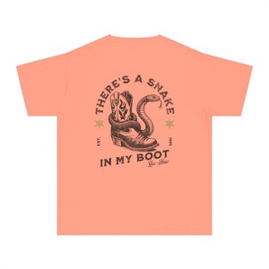 Toy Story Youth Shirt, There's A Snake In My Boot Front & Back Print Comfort Colors Mid-Weight Unisex Tee, Woody Park Hopper Shirt for Kids Terracotta