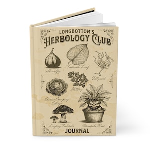 Herbology Club Journal, Vintage Style Wizarding World Potion Ingredients Hardcover Journal Matte, Witch & Wizard Bookish Gift, Writers Gift