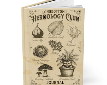 Herbology Club Journal, Vintage Style Wizarding World Potion Ingredients Hardcover Journal Matte, Witch & Wizard Bookish Gift, Writers Gift