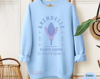 Frozen Sweatshirt Adult - Arendelle Flower Shoppe Unisex Heavy Blend™ Crewneck Sweatshirt - Frozen Pullover Sweatshirt - Anna and Elsa