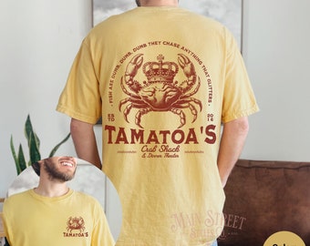 Moana Mens Shirt, Tamatoa&#39;s Crab Shack Front & Back Print Comfort Colors Heavy Weight Unisex Tee, King Crab Crown, Park Hopper Shirt for Dad