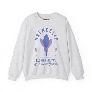 Frozen Sweatshirt Adult - Arendelle Flower Shoppe Unisex Heavy Blend™ Crewneck Sweatshirt - Frozen Pullover Sweatshirt - Anna and Elsa Ash