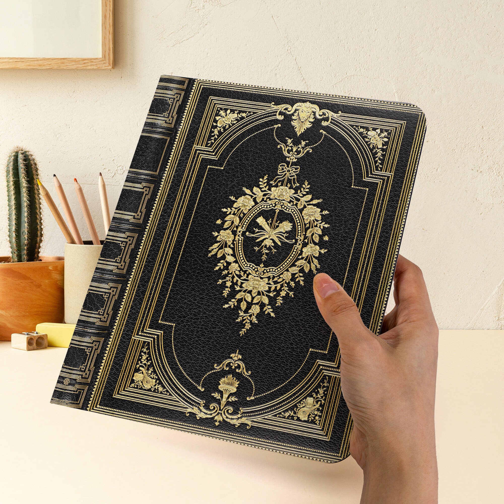 Grimoire iPad Case Magic Book of Spells Vintage Book iPad Case Pencil