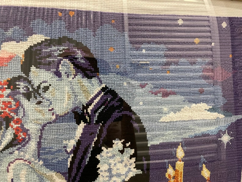 Cross-stitch Completed Work, Dating Couple on a Beautiful Evening image 6
