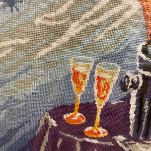 Cross-stitch Completed Work, Dating Couple on a Beautiful Evening image 8