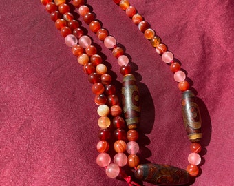 Three Eyed Agate Dzi Necklace