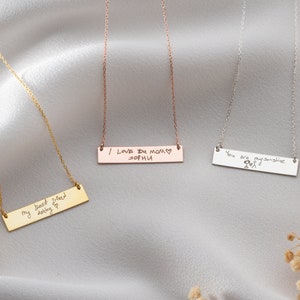 Personalized Necklace . Custom Handwriting Necklace . Handwritten Necklace . Custom Signature Jewelry . Memorial Keepsake Jewelry Gift