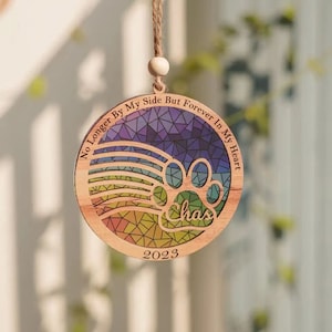 Pet Memorial Suncatcher Regalo commemorativo per cani personalizzato Regalo commemorativo per cani Incontra il Rainbow Bridge