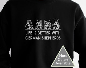 German Shepherd Sweatshirt gift for dog mom or dog dad, Sweatshirt for dog owners of German Shepherds