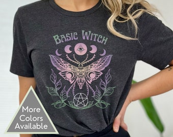Cute Basic Witch Shirt gift for wiccans, funny wicca tshirt for witches and pagan girls with pretty wiccan design