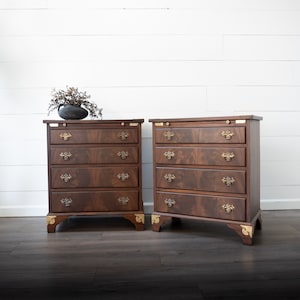 SOLD **DONOT Purchase**- Pair of Classic Vintage Nightstands/ Bedside Tables/ Bedside Chests