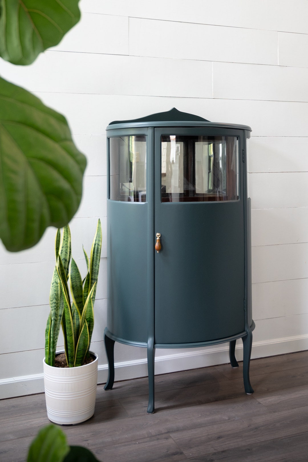 SOLD **do Not Purchase** Refinished Vintage Green Bar Cabinet With ...