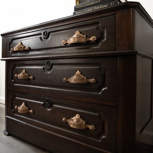 SOLD **DONOT PURCHASE**1800s Eastlake Dresser with glass top/ entryway table/ Chest of drawers/ Console