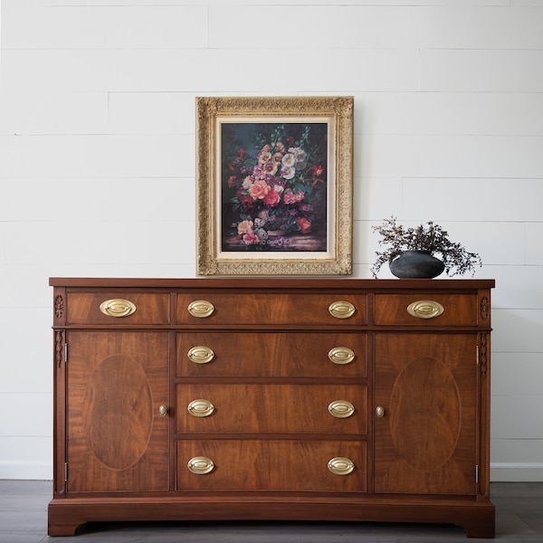 SOLD **Berkey and Gay Refinished Buffet, Vintage and Antique  Sideboard, Tranditional Hepplewhite Buffet