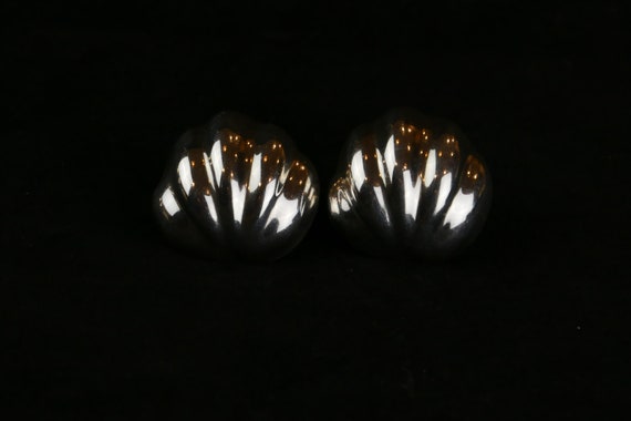 Scallop Shell Taxco Sterling Silver Earings - image 3