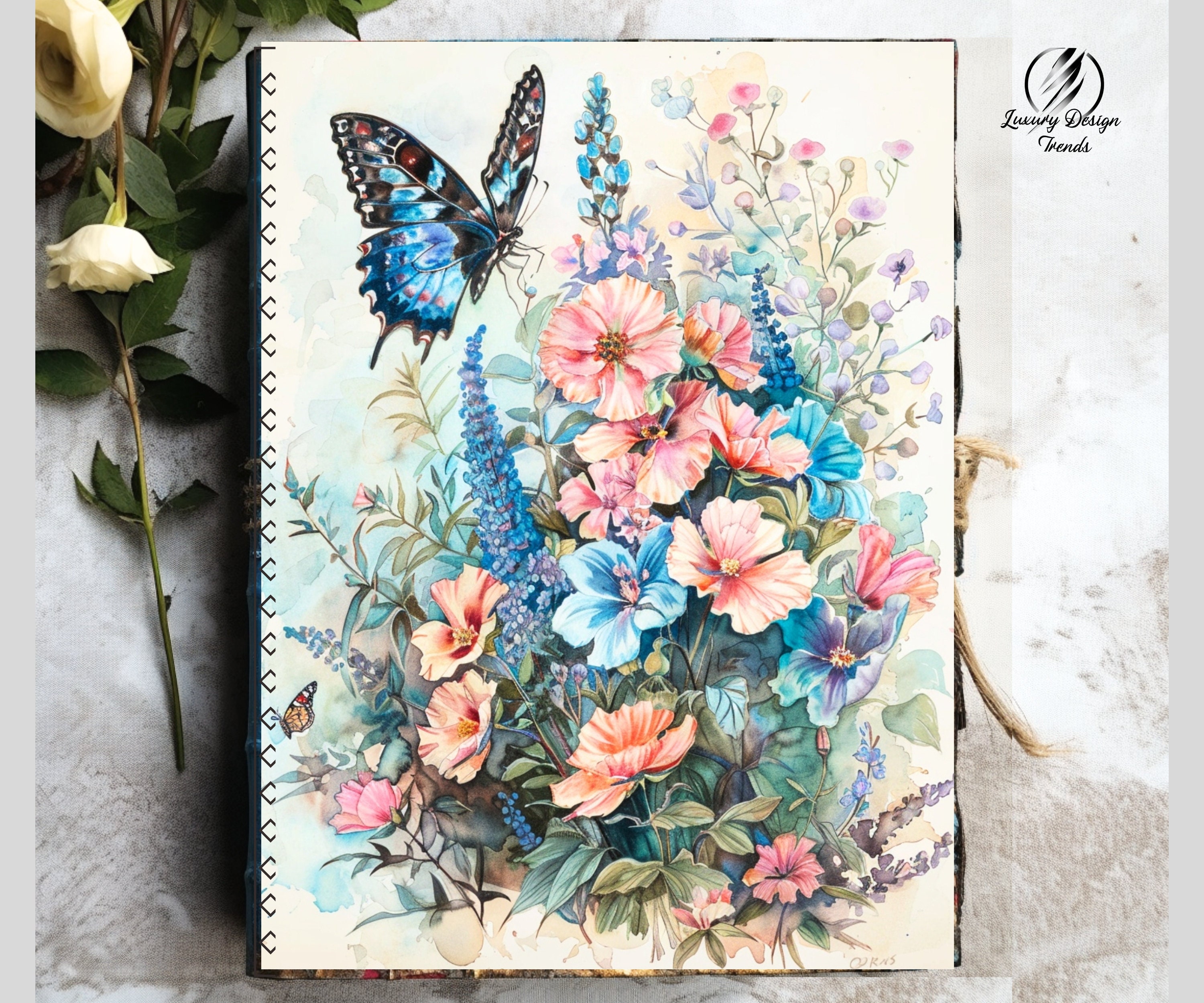 Watercolor Wildflowers, Birds and Butterflies Junk Journal Printable ...