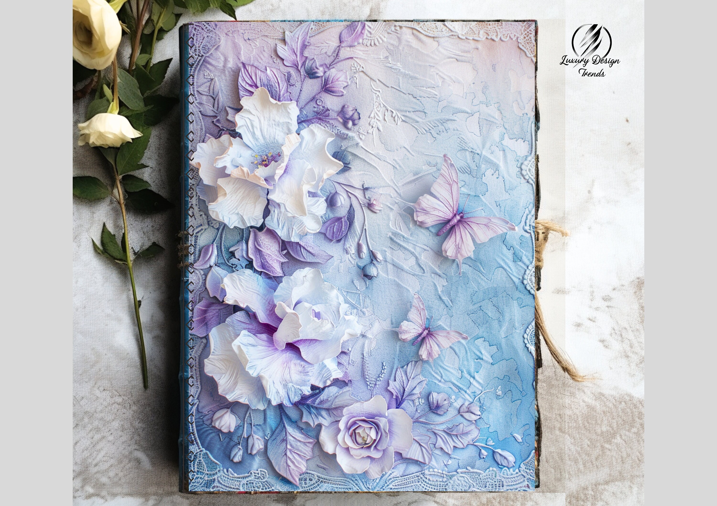Floral Blue Junk Journal Kit | Flower Journal Printable | Junk Journal ...
