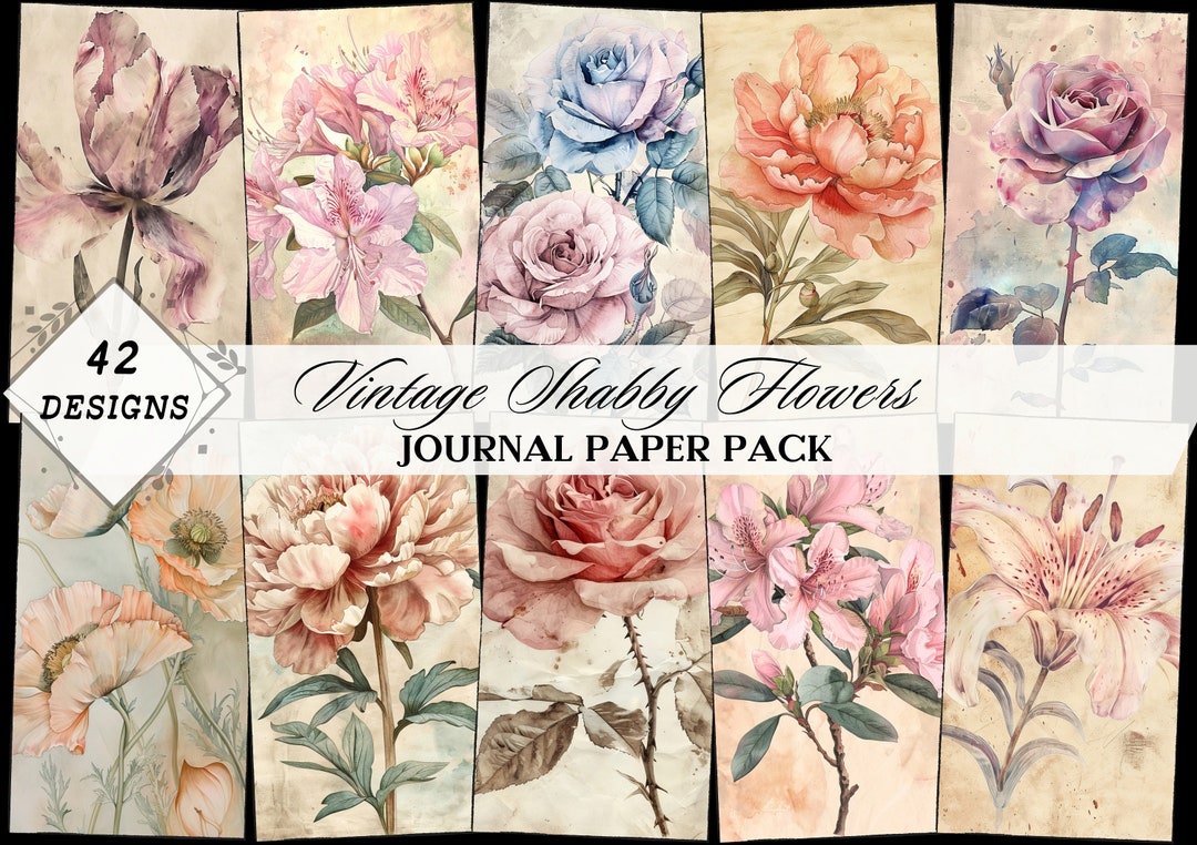 Vintage Botanical Junk Journal Ephemera Pack | Printable Collage Sheet ...