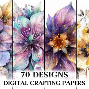 Clipart floral boho chique, impressões de papel de scrapbook de casamento boho de belas artes, clipart aquarela, download digital SVG e PNG, artesanato em papel DIY