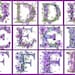 104 PNG, Watercolor Floral Alphabet Collection Clipart, Purple Alphabet ...